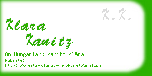 klara kanitz business card